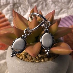 .925 silver medallion engravable hoop earrings